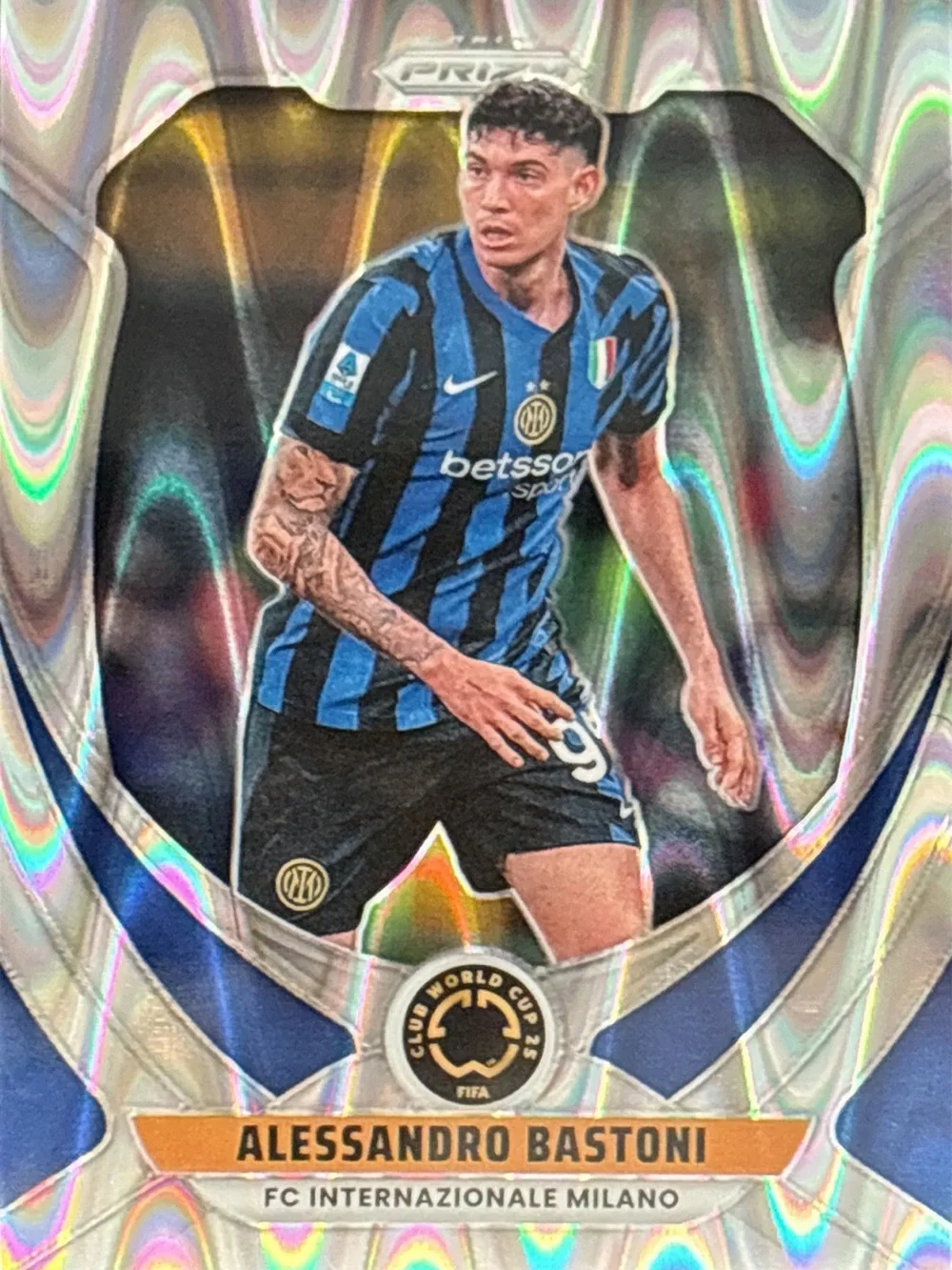 Panini Prizm Refractor Alessandro Bastoni Inter Milan Card